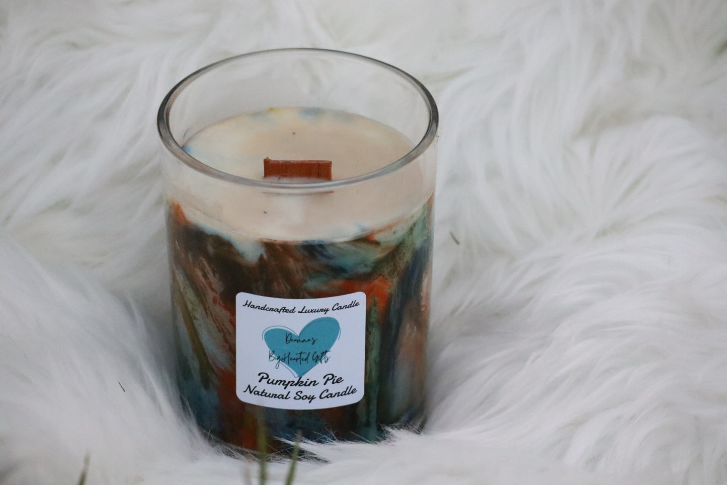 Pumpkin Pie Handcrafted Marble Luxury Soy Candle