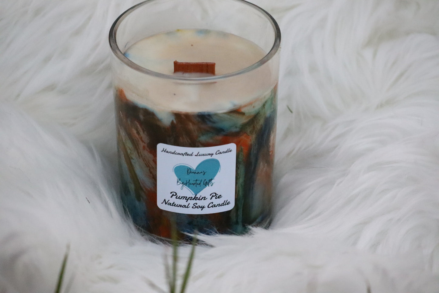 Pumpkin Pie Handcrafted Marble Luxury Soy Candle