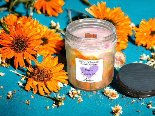 Leather Marble Luxury Handcrafted Soy Candle