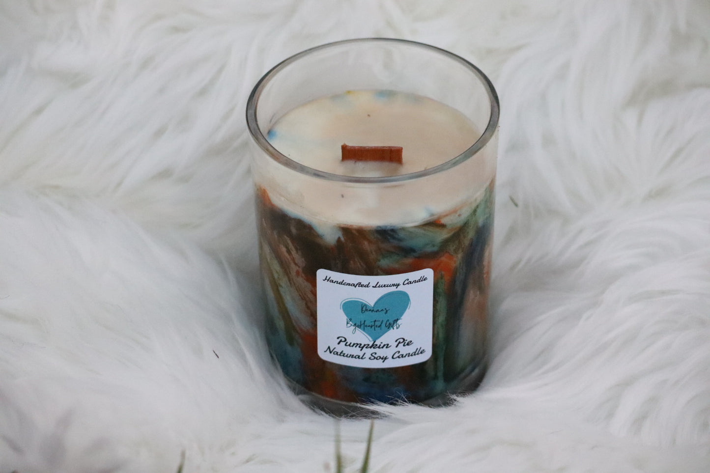 Pumpkin Pie Handcrafted Marble Luxury Soy Candle