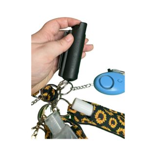 Black Sunflower Self-Defense Keychain