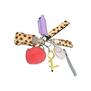 White Sunflower Self-Defense Keychains