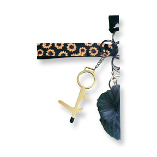 Black Sunflower Self-Defense Keychain