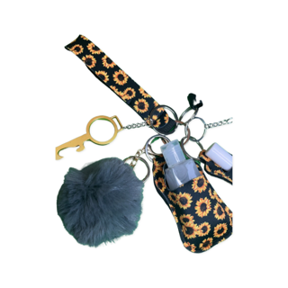 Black Sunflower Self-Defense Keychain