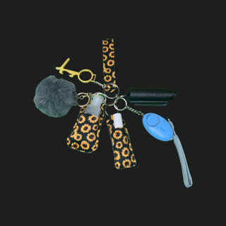 Black Sunflower Self-Defense Keychain